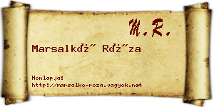 Marsalkó Róza névjegykártya